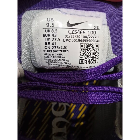 Nike Zoom Winflo 6 Minnesota Vikings Men’s Size 9.5 White Purple Running Shoes C main image 4